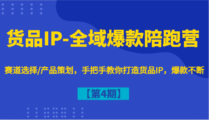 货品IP-全域爆款陪跑营【第4期】赛道选择/产品策划，手把手教你打造货品IP，爆款不断壹加壹聊项目站壹加壹聊项目