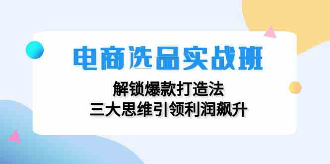 电商选品实战班：解锁爆款打造法，三大思维引领利润飙升壹加壹聊项目站壹加壹聊项目