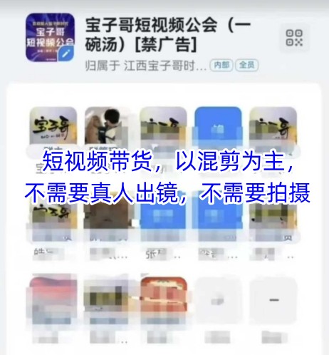 宝子哥头部团队短视频带货，以混剪为主，不需要真人出镜，不需要拍摄壹加壹聊项目站壹加壹聊项目