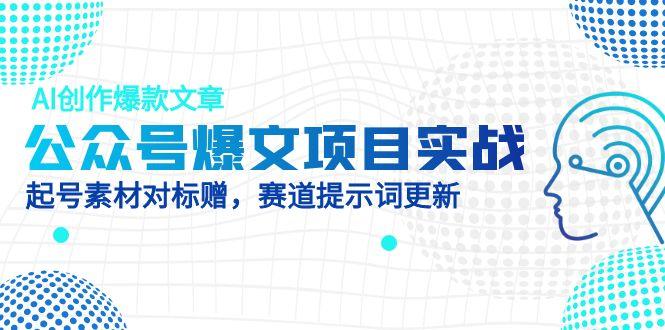 公众号爆文项目实战，AI创作爆款文章，起号素材对标赠(附赛道AI提示词壹加壹聊项目站壹加壹聊项目