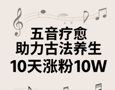 古法五音养生教程，五音疗愈的视频的制作方法，2-4小时就能学会，作者10天涨粉10W壹加壹聊项目站壹加壹聊项目