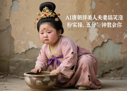 AI唐朝胖美人夫妻搞笑涨粉实操，五分钟教会你壹加壹聊项目站壹加壹聊项目