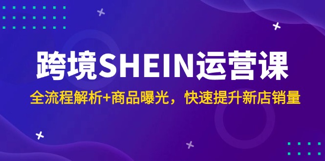 跨境SHEIN运营课，全流程解析+商品曝光，快速提升新店销量壹加壹聊项目站壹加壹聊项目