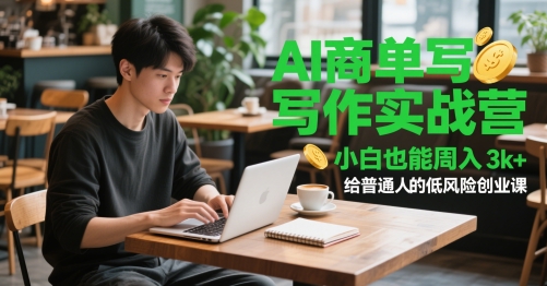 AI商单写作实战营，小白也能周入3k+，给普通人的低风险创业课壹加壹聊项目站壹加壹聊项目