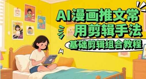 AI漫画推文常用剪辑手法，基础剪辑组合教程壹加壹聊项目站壹加壹聊项目