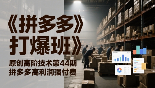 《拼多多打爆班》原创高阶技术第44期，拼多多高利润强付费壹加壹聊项目站壹加壹聊项目