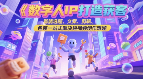数字人IP打造获客变现实操课，智能选题、文案、剪辑、包装一站式解决短视频创作难题壹加壹聊项目站壹加壹聊项目
