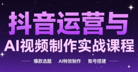 抖音运营与AI视频制作实战课程，爆款选题-AI特效制作-账号搭建壹加壹聊项目站壹加壹聊项目