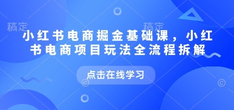 小红书电商掘金课，小红书电商项目玩法全流程拆解(更新5月)壹加壹聊项目站壹加壹聊项目