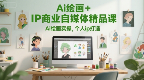 Ai绘画+IP商业自媒体精品课，Ai绘画实操，个人ip打造壹加壹聊项目站壹加壹聊项目