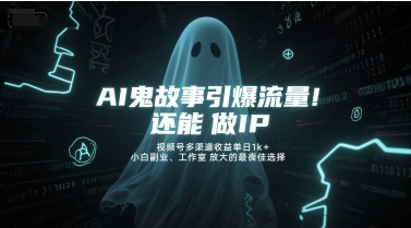 AI鬼故事引爆流量，还能做IP，视频号多渠道收益单日1k+，小白副业、工作室放大的最佳选择壹加壹聊项目站壹加壹聊项目