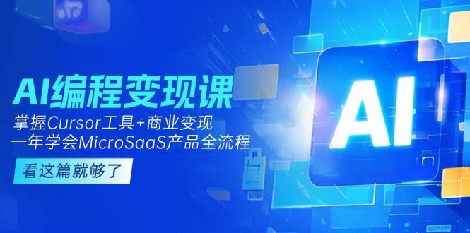 AI编程变现课：掌握Cursor工具+商业变现，一年学会MicroSaaS产品全流程壹加壹聊项目站壹加壹聊项目