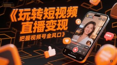 玩转短视频直播变现，把握视频号金风口壹加壹聊项目站壹加壹聊项目