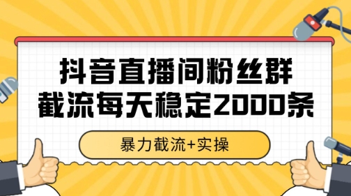 抖音直播间粉丝群暴力截流，一台电脑每天稳定2000条数据【揭秘】壹加壹聊项目站壹加壹聊项目