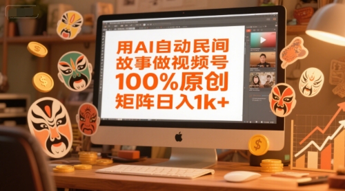用AI自动民间故事做视频号，100%原创，矩阵日入1k+壹加壹聊项目站壹加壹聊项目