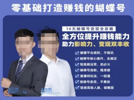 蝴蝶号专栏-视频号运营教程，零基础打造挣钱的蝴蝶号，14天蝴蝶号变现全攻略壹加壹聊项目站壹加壹聊项目