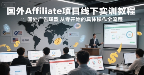国外Affiliate项目线下实训教程，国外广告联盟从零开始的具体操作全流程壹加壹聊项目站壹加壹聊项目