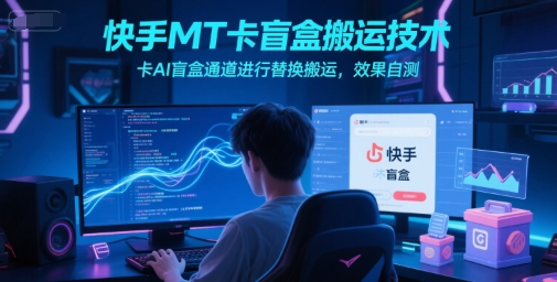 快手MT卡盲盒搬运技术，卡AI盲盒通道进行替换搬运，效果自测壹加壹聊项目站壹加壹聊项目