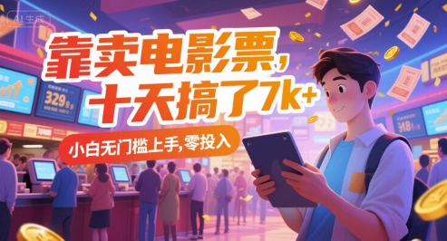 靠卖电影票，十天搞了7k+，小白无门槛上手，零投入【揭秘】壹加壹聊项目站壹加壹聊项目