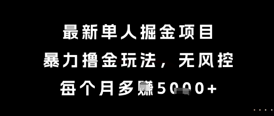 最新单人掘金项目，暴力撸金玩法，无风控，每个月多挣5k+【揭秘】壹加壹聊项目站壹加壹聊项目