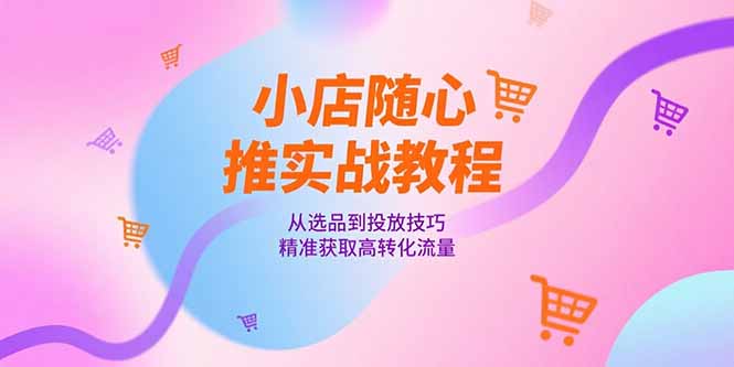 小店随心推实战教程，从选品到投放技巧，精准获取高转化流量壹加壹聊项目站壹加壹聊项目