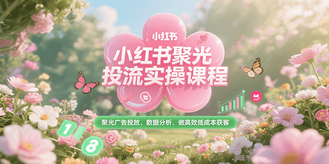 小红书聚光投流实操课程，聚光广告投放、数据分析、做高效低成本获客壹加壹聊项目站壹加壹聊项目