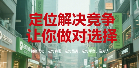 定位解决竞争，让你做对选择，复制成功，选对赛道，选对品类，选对平台，选对人壹加壹聊项目站壹加壹聊项目