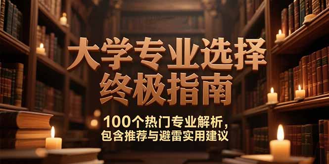 付费文：大学专业选择终极指南,100个热门专业解析,包含推荐与避雷实用建议壹加壹聊项目站壹加壹聊项目
