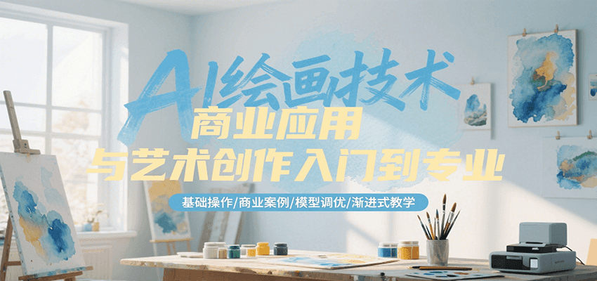 AI绘画技术商业应用与艺术创作入门到专业，基础操作/商业案例/模型调优/渐进式教学壹加壹聊项目站壹加壹聊项目