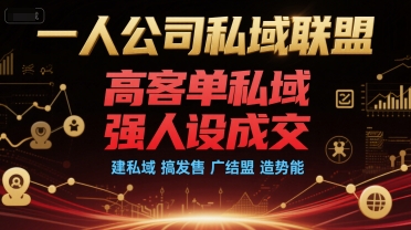 一人公司私域联盟，高客单私域，强人设成交，建私域 搞发售 广结盟 造势能壹加壹聊项目站壹加壹聊项目