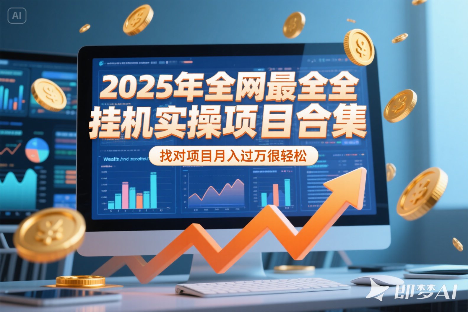 2025年挂机实操项目实操演练，挂机类型，AI直播类型，轻资产创业类型…壹加壹聊项目站壹加壹聊项目