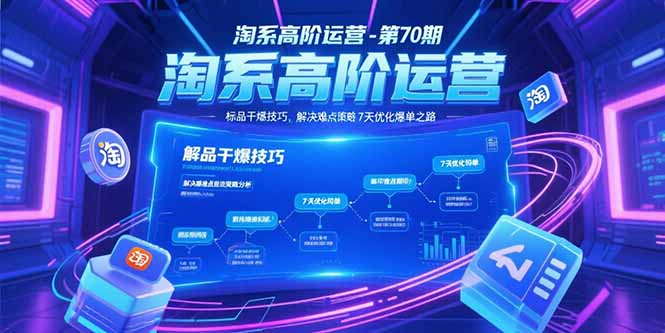 淘系高阶运营-第70期，标品干爆技巧，解决难点策略，大佬操盘方法壹加壹聊项目站壹加壹聊项目