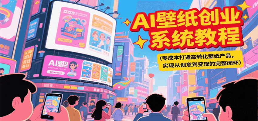 AI壁纸创业系统教程，零成本打造高转化壁纸产品，实现从创意到变现的完整闭环壹加壹聊项目站壹加壹聊项目