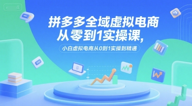 拼多多全域虚拟电商从零到1实操课，小白虚拟电商从0到1实操到精通壹加壹聊项目站壹加壹聊项目