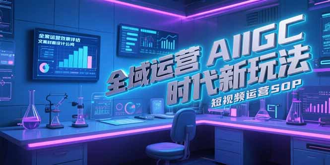 全域运营AIGC时代新玩法，文案封面设计公式，短视频运营SOP壹加壹聊项目站壹加壹聊项目
