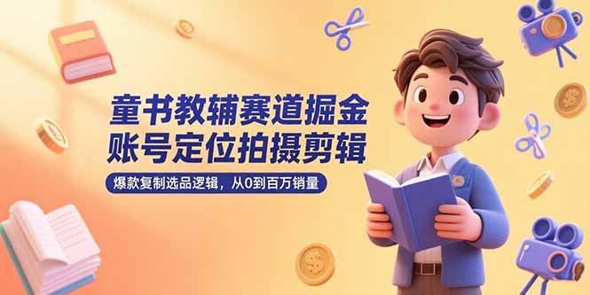 童书教辅赛道掘金，账号定位拍摄剪辑，爆款复制选品逻辑，从0到百万销量壹加壹聊项目站壹加壹聊项目