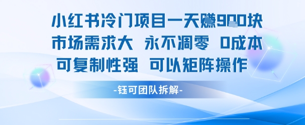 小红书冷门项目一天收益9张，市场需求大，0成本，可复制性强可以矩阵操作壹加壹聊项目站壹加壹聊项目