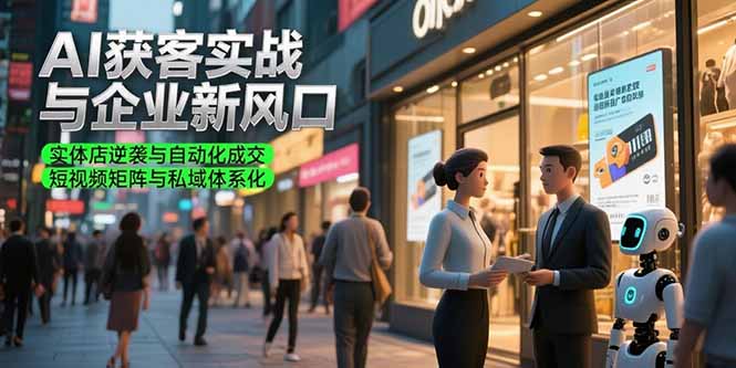 AI获客实战与企业新风口，实体店逆袭与自动化成交 短视频矩阵与私域体系化壹加壹聊项目站壹加壹聊项目