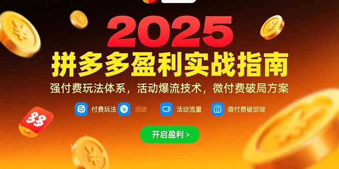 拼多多盈利实战指南，强付费玩法，活动爆流技术，微付费破局方案(更新7月壹加壹聊项目站壹加壹聊项目