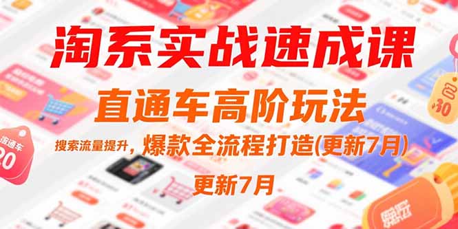 淘系实战速成课，直通车高阶玩法，搜索流量提升，爆款全流程打造(更新7月壹加壹聊项目站壹加壹聊项目