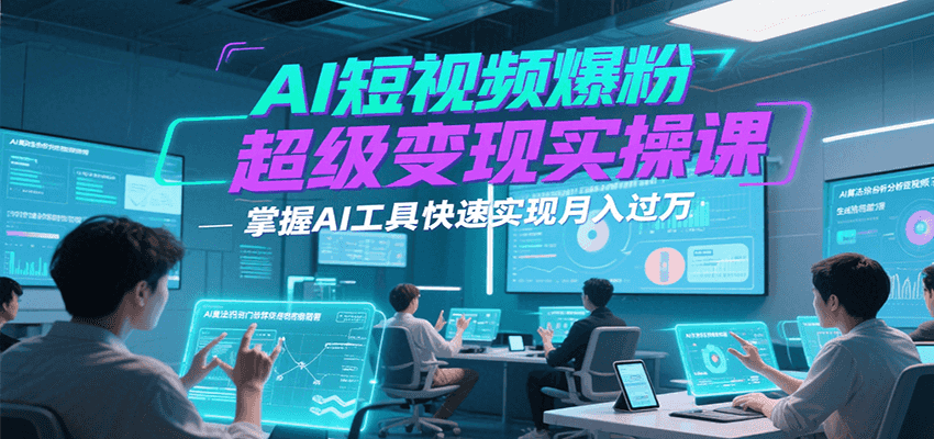 AI短视频爆粉超级变现实操课，掌握AI工具快速实现月入过万壹加壹聊项目站壹加壹聊项目